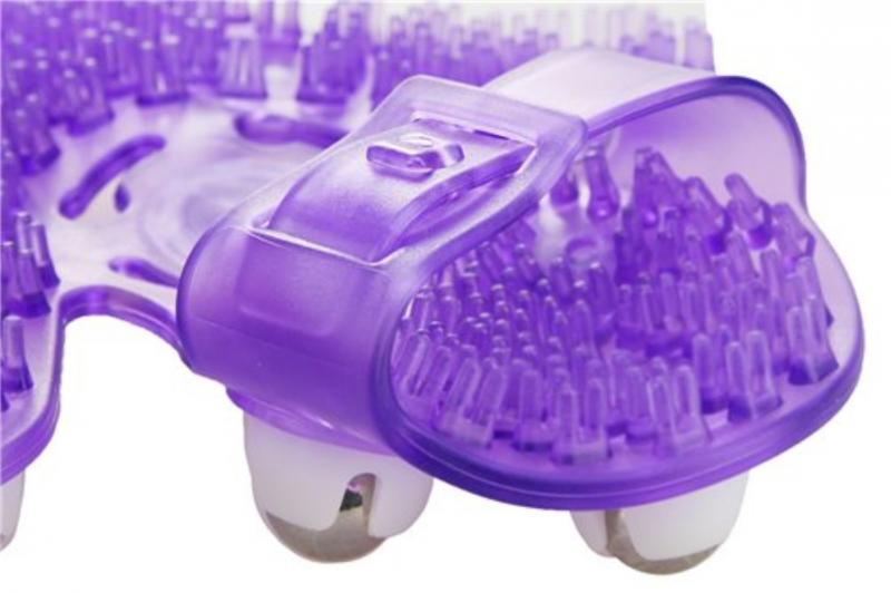 Roller Balls Massage Glove - Purple image