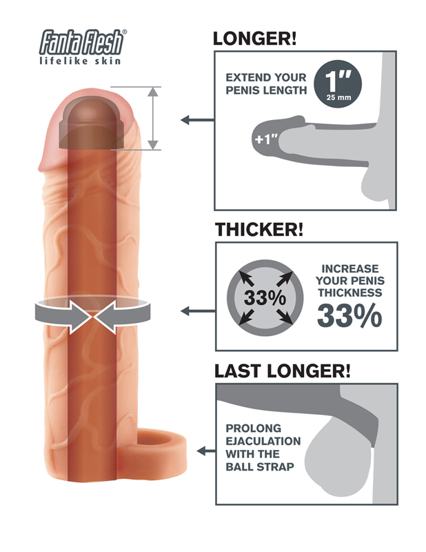 Fantasy X-tensions Gaine à pénis Perfect Extension 1'' Ball Strap Beige 6