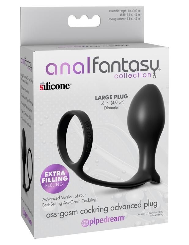 – Ass-Gasm Cockring avec Plug Vibrant – Noir 7