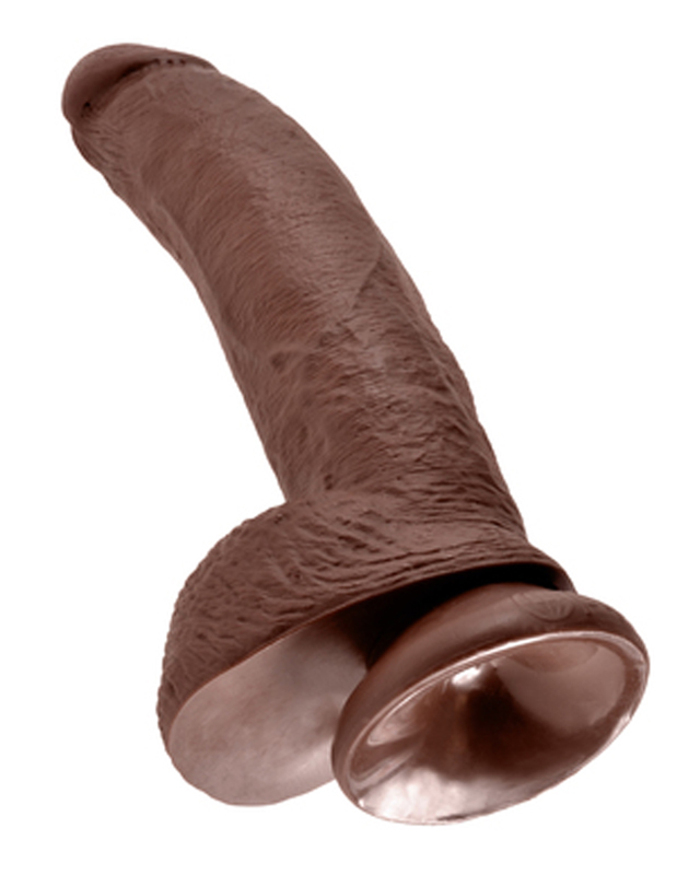 Dildo King Cock avec testicules - 25cm - Sombre 5