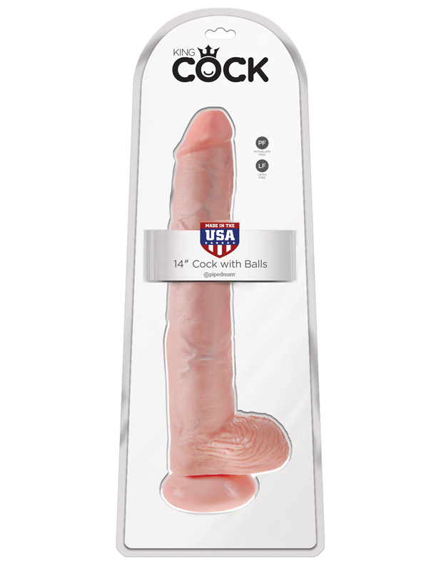 King Cock Gode Cock with Balls 14'' Beige 9
