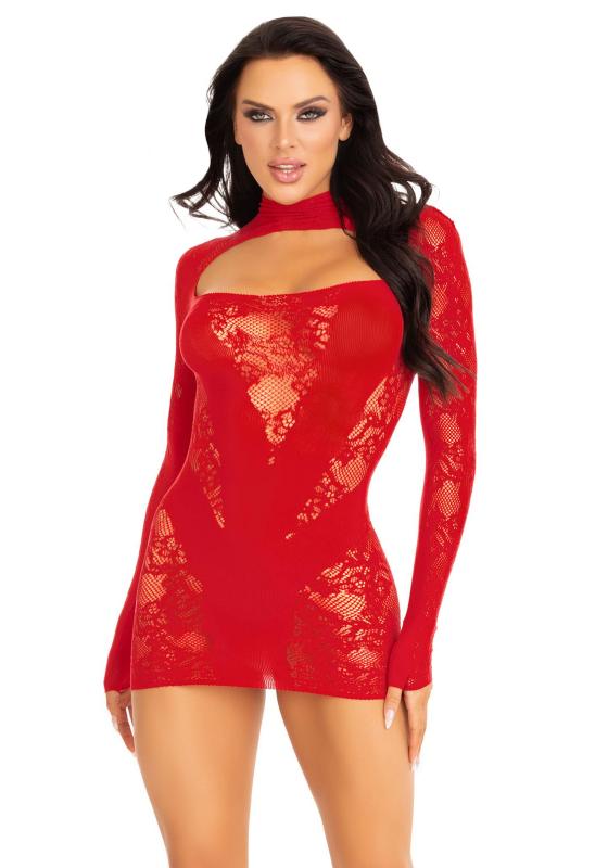 mini-robe-manches-longues-rouge