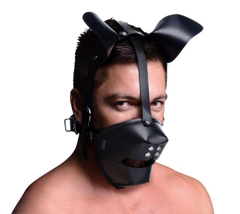 Puppy Play Maske Mit Ballknebel – Schwarz