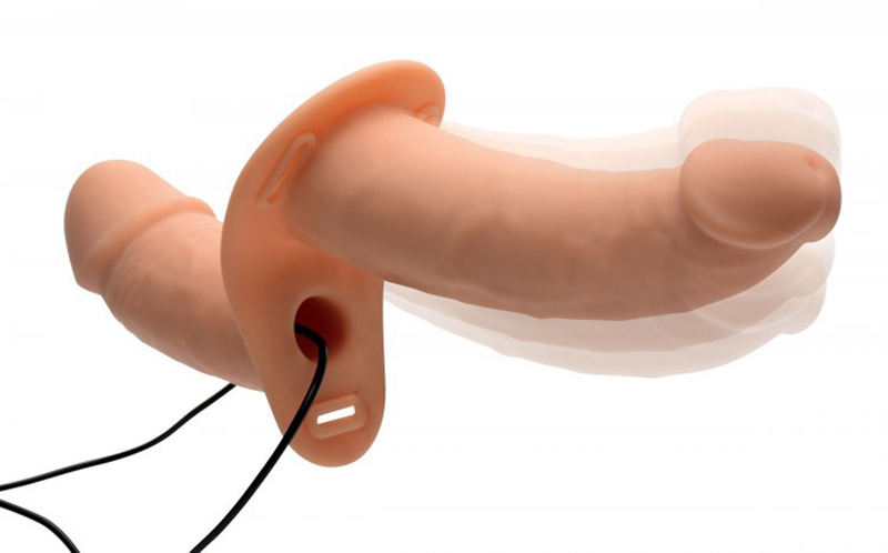 Double gode ceinture vibrant Power Pegger - Noir 2