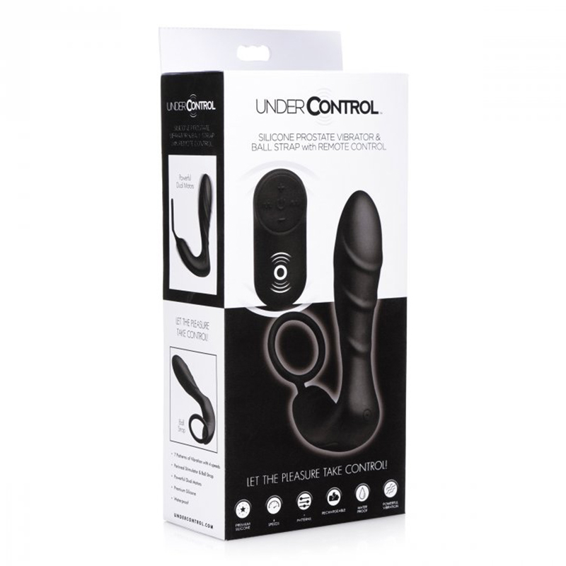 Vibro en silicone pour prostate et sangle avec télécommande 3