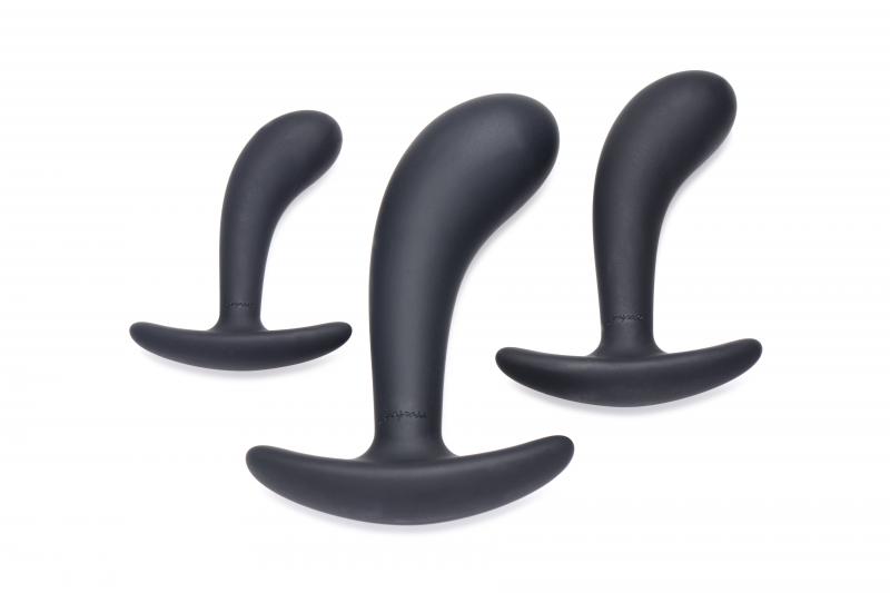 Dark Delights Lots de 3 plugs anaux incurvés
