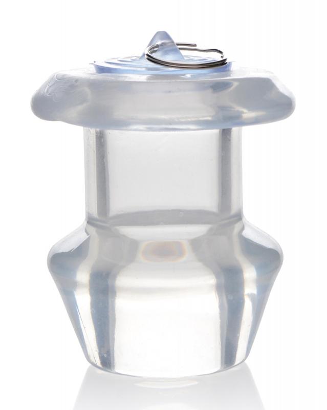 Plug anal creux et transparent avec bouchon - Grand
