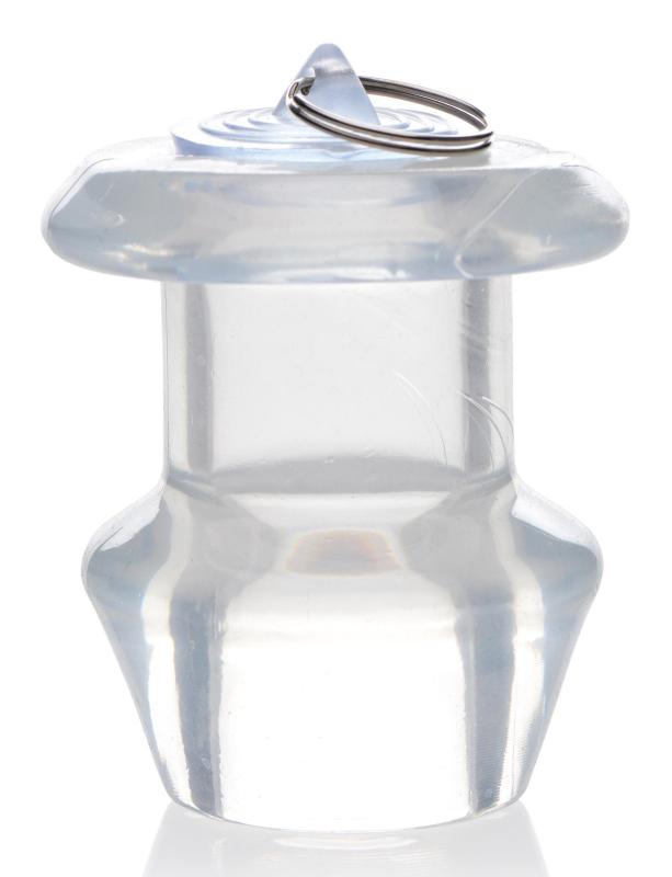 Plug anal creux et transparent avec bouchon - Moyen
