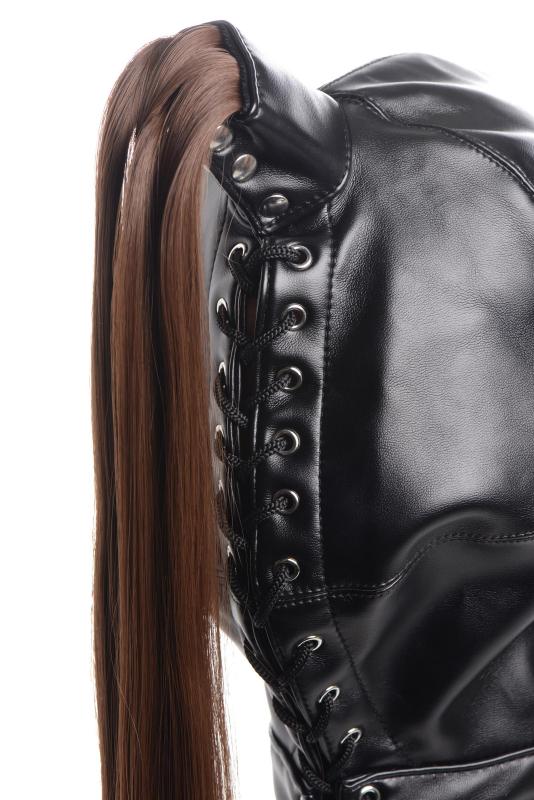 Cagoule de bondage avec queue de cheval 5