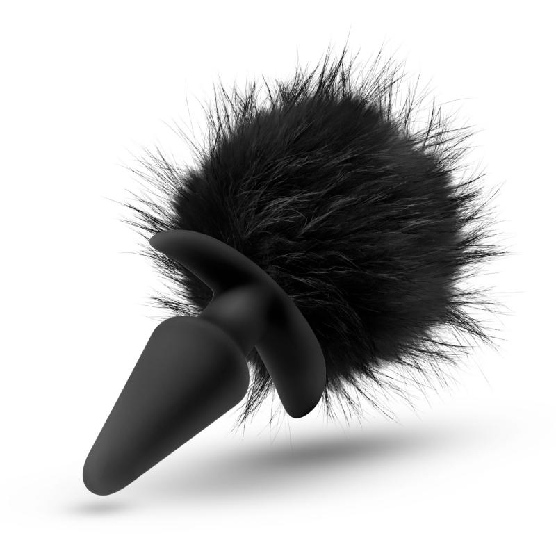 Temptasia - Bunny Tail Pom Anal Plug - Black image