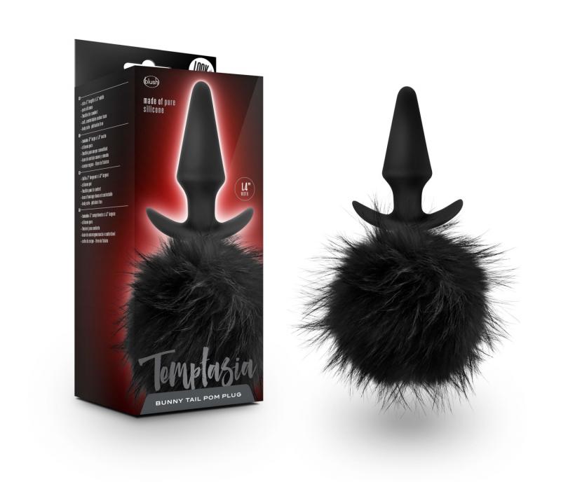 Temptasia - Bunny Tail Pom Anal Plug - Black image