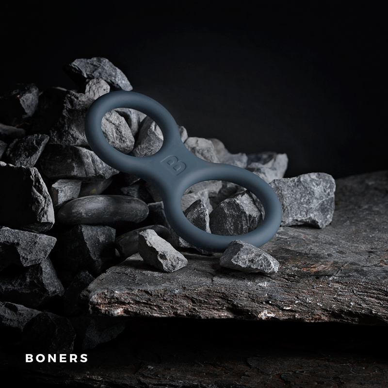 Δαχτυλιδι πεους με δαχτυλίδι όρχεων Boners Silicone- γκρι image