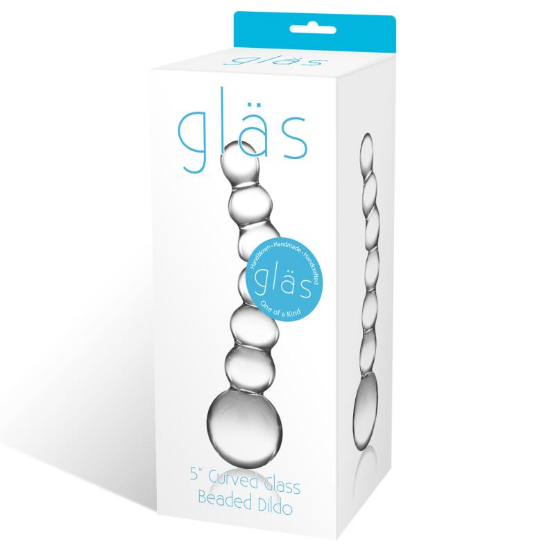 Glas - Curved Glass Beaded Dildo 2