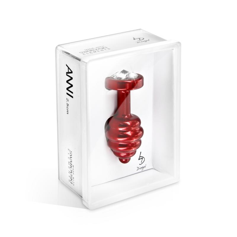 Diogol - Ano Butt Plug Ribbed Red 30 mm 2