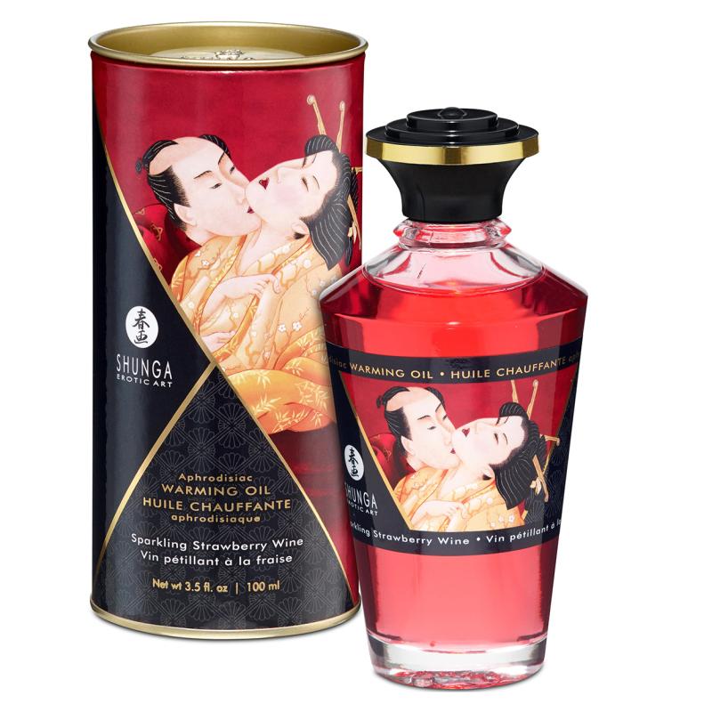Image of Shunga - Aphrodisierendes Wärmendes Öl Erdbeerwein 100 ml