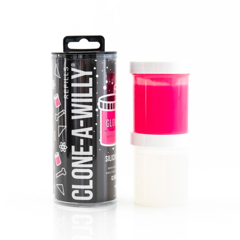 Clone-A-Willy - Refill Glow in the Dark Hot Pink Silicone 5