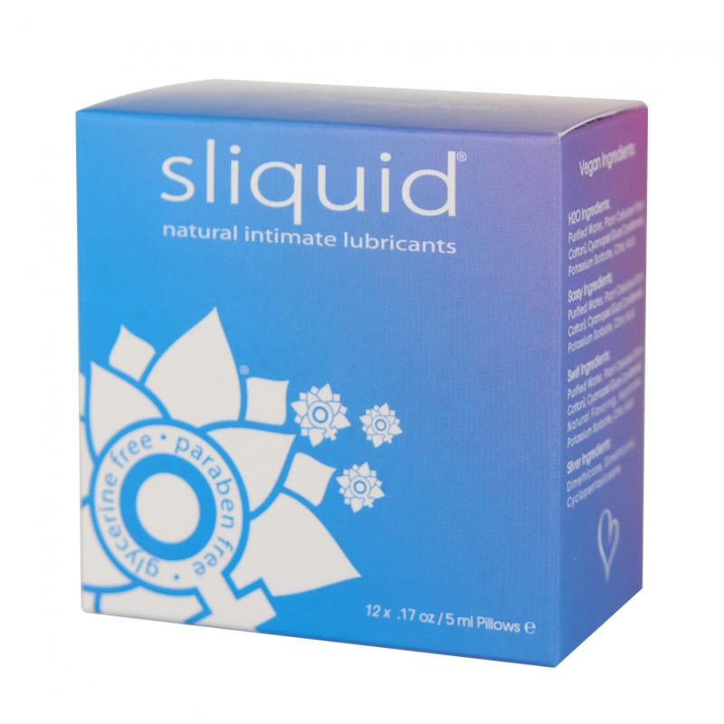 Cubo de lubricante Naturals de Sliquid - Kit de lubricantes 12 x 5 ml