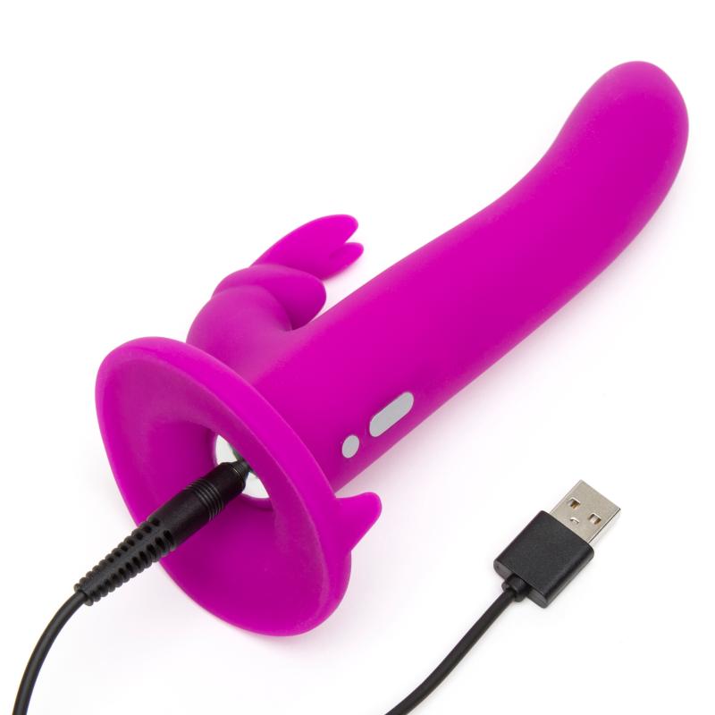 Thumbnail - Happy Rabbit – Vibrations-Strap-On Set – Magenta
