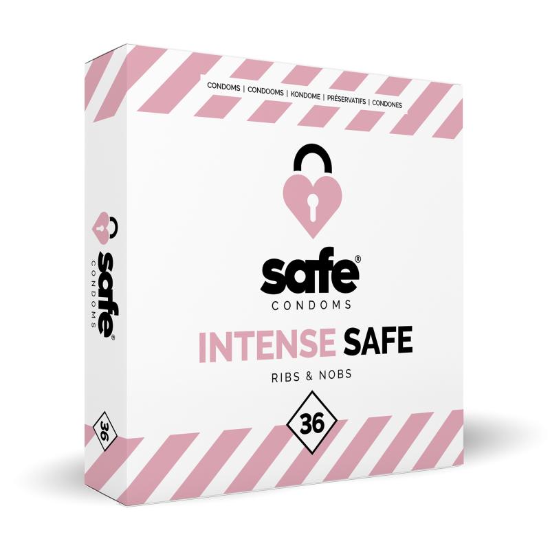 SAFE - Preservativos - Con estrías y protuberancias - 36 unidades