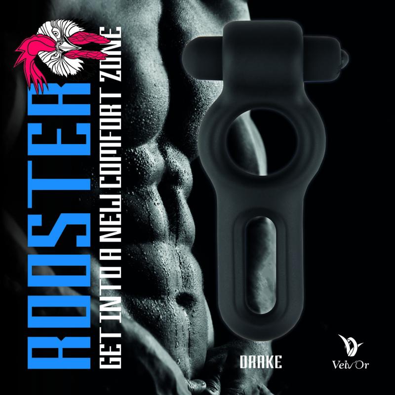 - Rooster Drake Double Ring Design Cock Ring with Vibrating Bullet 4