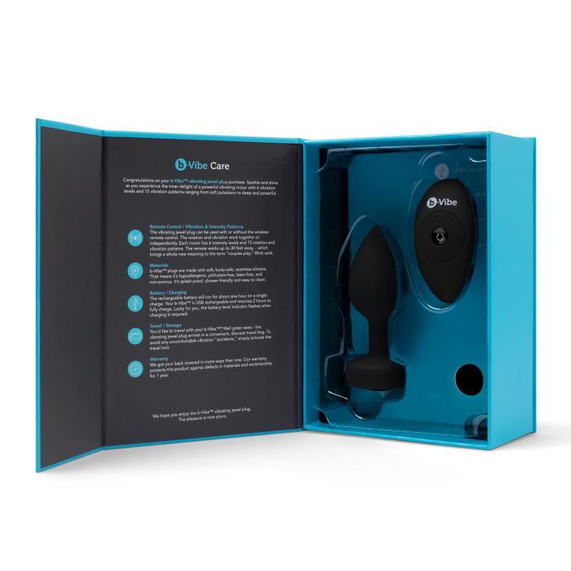 Thumbnail - B-Vibe - Vibrating Jewel Plug M/L Black Diamond