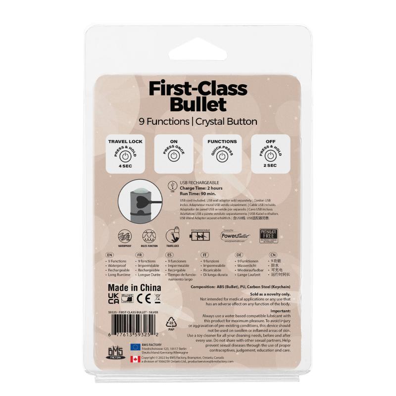 - First Class Mini Bulllet with Crystal 9 Function Silver 4