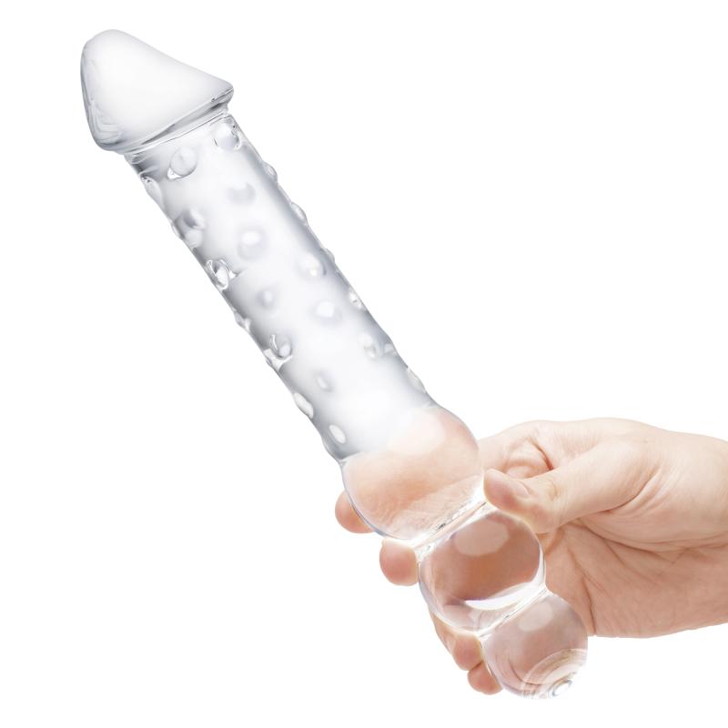 Glas - Double Ended Glass Dildo with Anal Beads 5