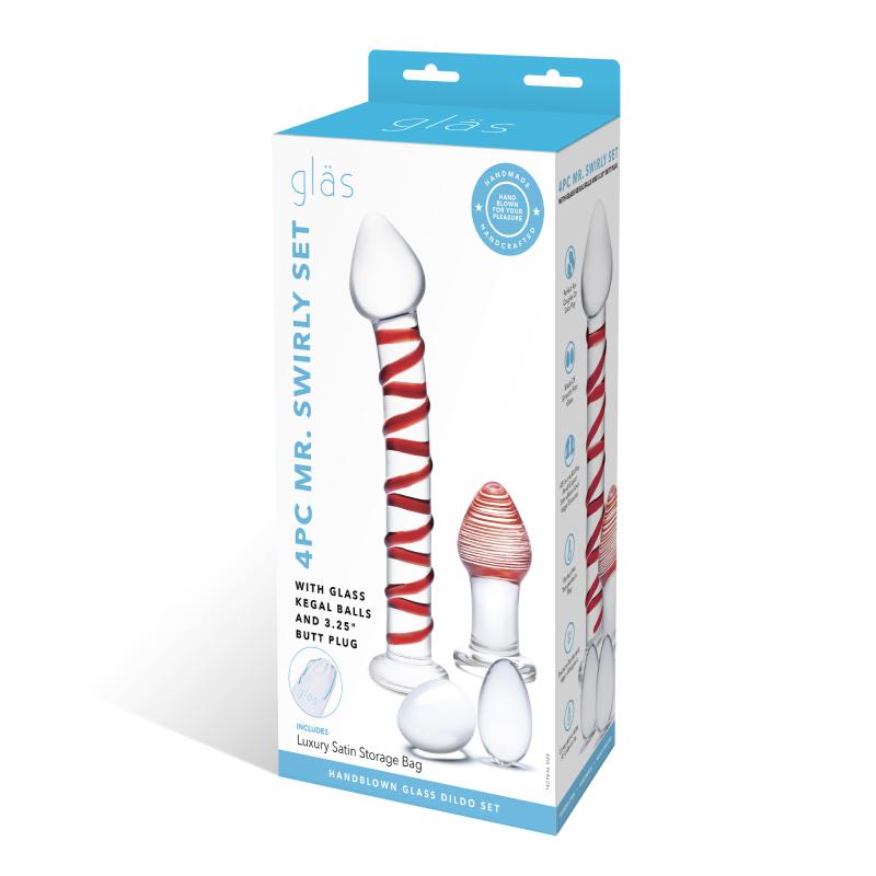 Glas - Mr. Swirly 4 pc Set with Glass Kegel Balls & Butt Plu 5