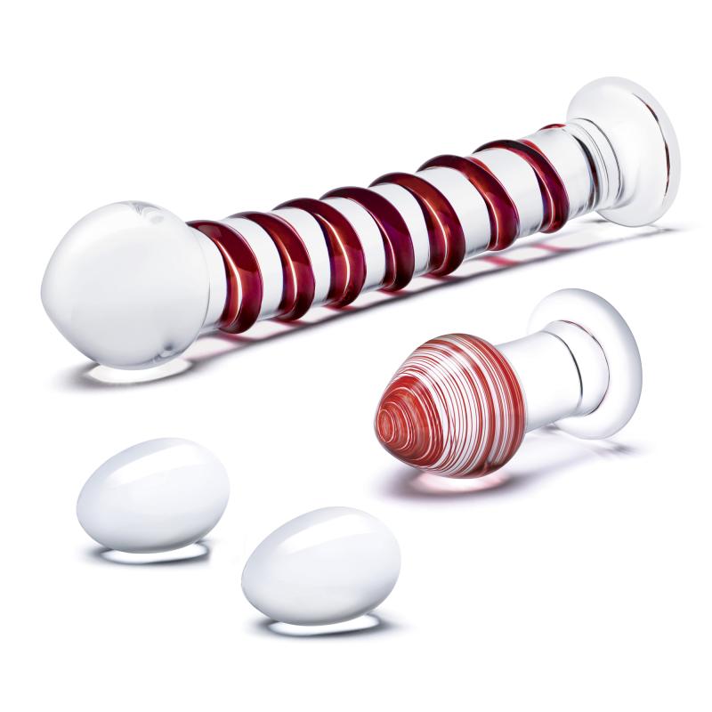Glas - Mr. Swirly 4 pc Set with Glass Kegel Balls & Butt Plu 3