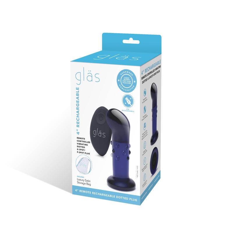 Glas - Rechargeable Remote Controlled Vibrating Dotted  G-Sp 3