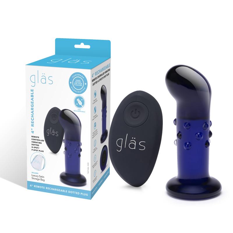 Glas - Rechargeable Remote Controlled Vibrating Dotted  G-Sp 4