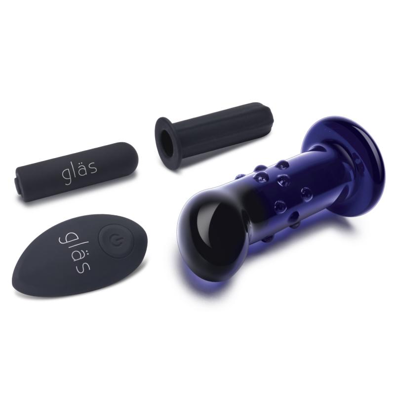 Glas - Rechargeable Remote Controlled Vibrating Dotted  G-Sp 5