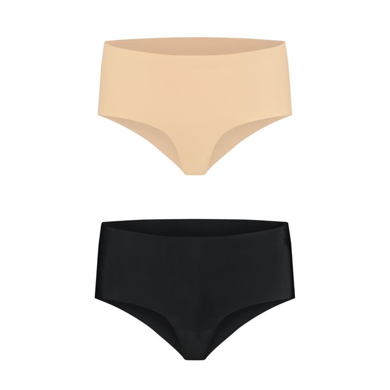 Bye Bra  Invisible High Brief Nude + Black S