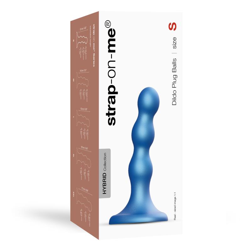- Dildo Plug Balls Metallic Blue S 2