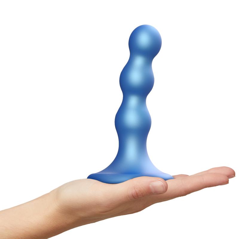 - Dildo Plug Balls Metallic Blue M 4