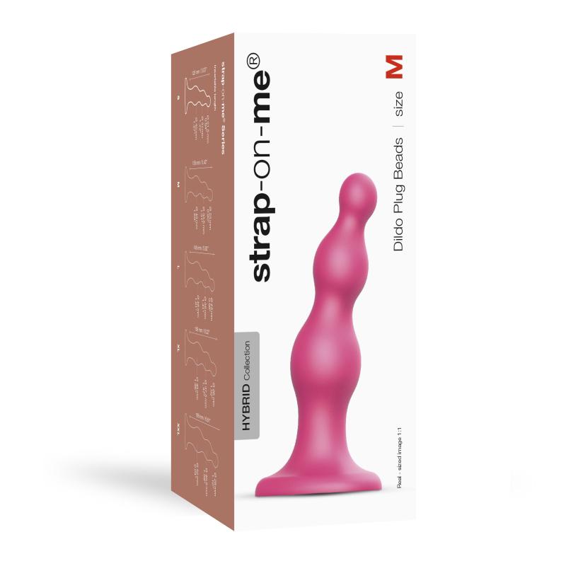 - Dildo Plug Beads Metallic Raspberry Pink M 3