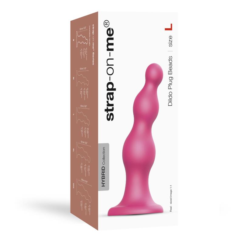 - Dildo Plug Beads Metallic Raspberry Pink L 3