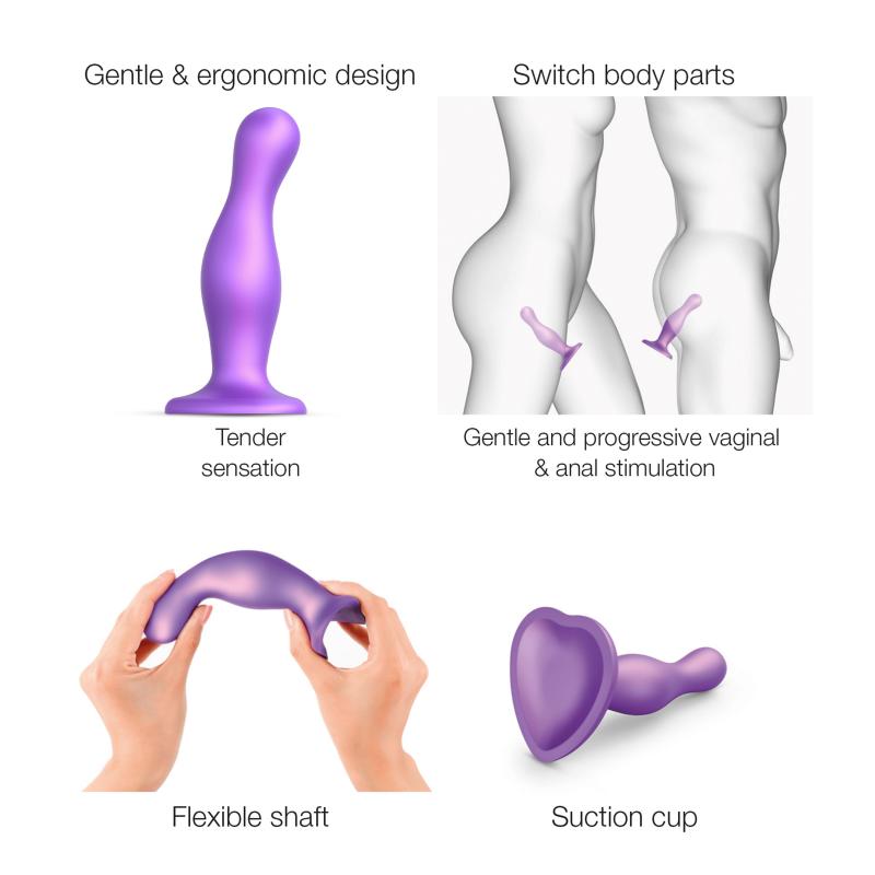 - Dildo Plug Curvy Metallic Purple L 4