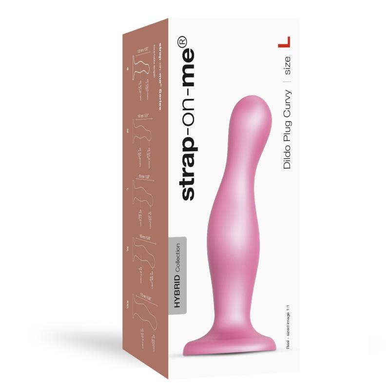- Dildo Plug Curvy Metallic Sugar Pink L 3