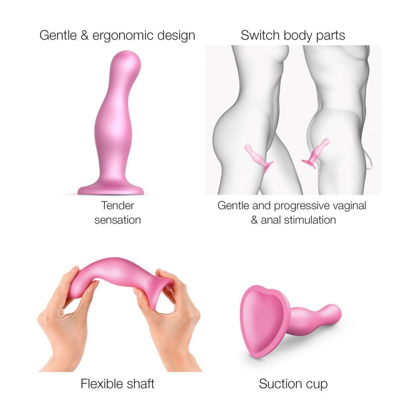 - Dildo Plug Curvy Metallic Sugar Pink L 4