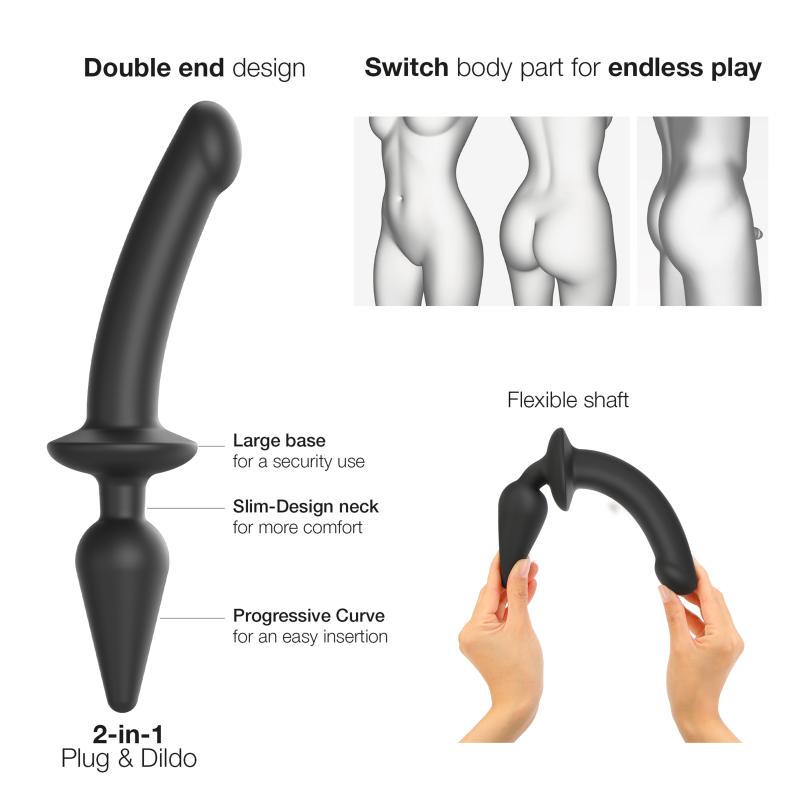 - Switch Plug-in Semi-Realistic Dildo Black S 3
