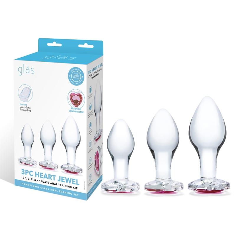 Glas - Heart Jewel Glass Anal Training Kit 3 pcs 2