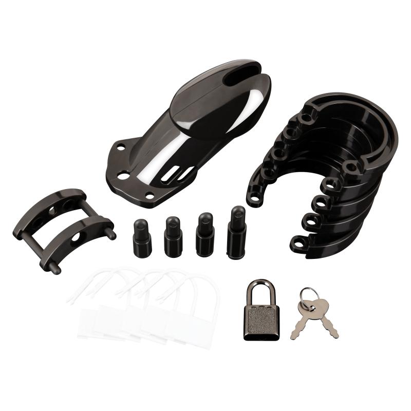Blueline - Acrylic See-Thru Chastity Cage Black 3