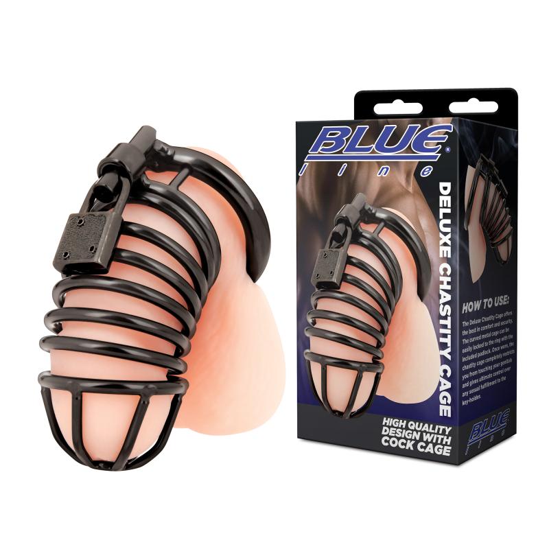 Blueline - Deluxe Chastity Cage Black 5