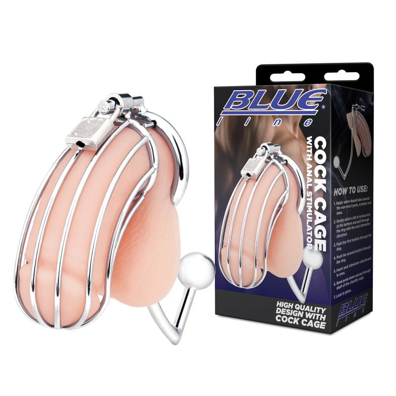 Blueline - Cock Cage With Anal Stimulator 5