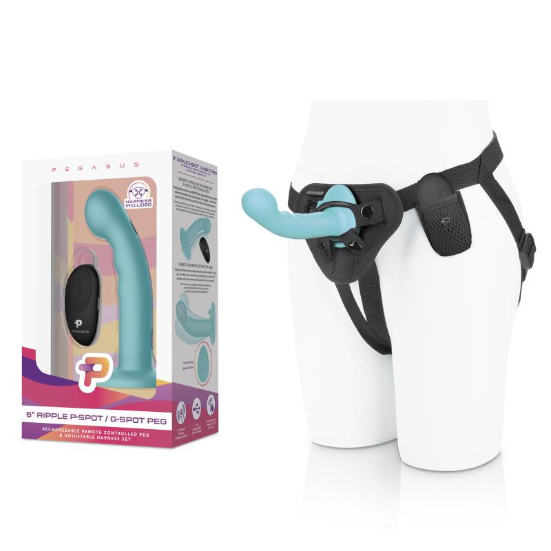 - 6? Remote Control Ripple P-Spot G-Spot Silicone Peg with Harness 5