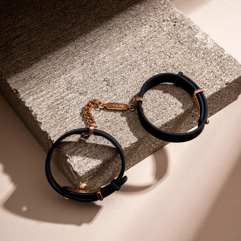 - Menottes ID - Noir/Or Rose 4