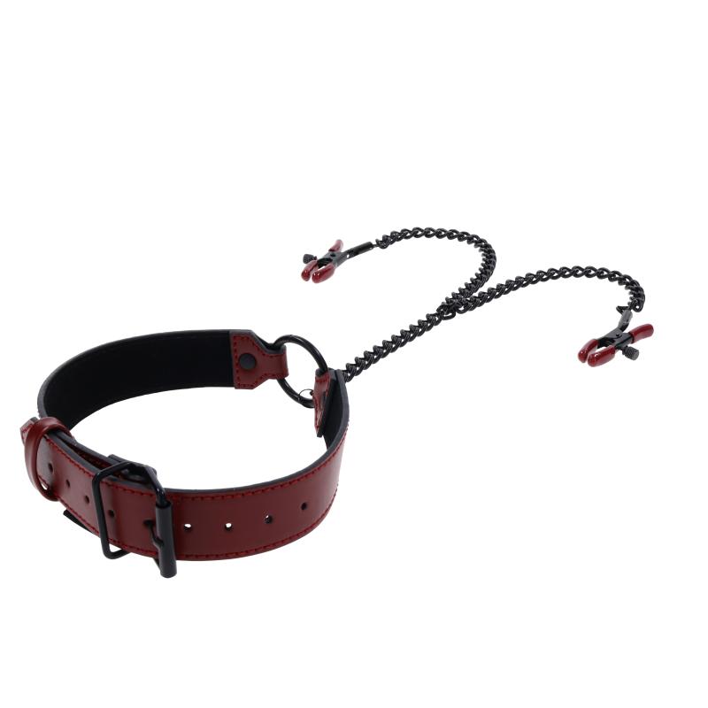 Thumbnail - Sportsheets - Saffron Collar with Nipple Clamps