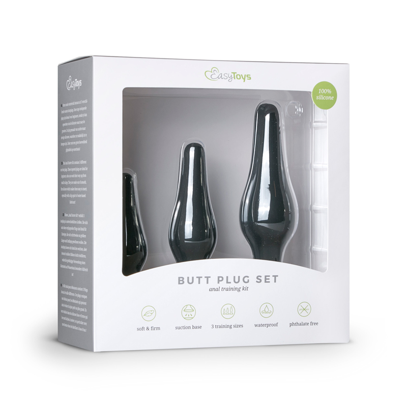 Easytoys - Set de 3 plugs anaux - Noir 2
