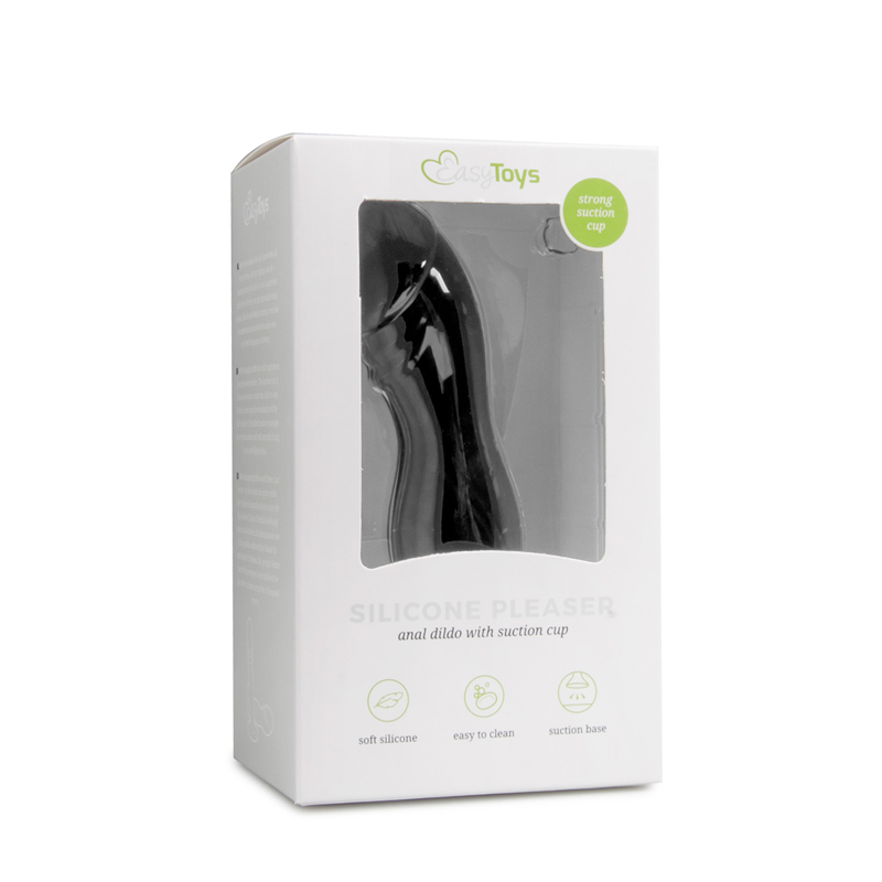 Gode de couleur noire en silicone avec ventouse 2